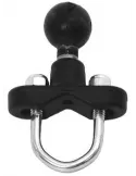 Boule RAM côté moto - collier en U pour guidon normal